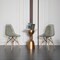 Mid-Century Modern Style Dining Chair with Wooden Dowel Eiffel Legs, DSW Transparent Plastic Shell Accent Chair